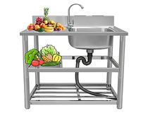 Fregadero de cocina Lefton, fregadero empotrado, portátil for lavar(100x50x80cm)