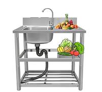 Fregadero de cocina Lefton, fregadero empotrado, portátil for lavar(100x50x80cm)