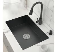 Fregadero de cocina moderno de acero inoxidable de un solo seno, conjunto de accesorios modernos de empotrar for cocina, restaurante, hotel(68 * 43 cm (26.7 * 16.9 in))