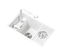 Fregadero De Cocina Oculto Con Tapa Invisible De Acero Inoxidable Para Autocaravanas, Estudios Y Exteriores. Fregadero De Cocina Con Tapa Oculta Para Verduras.(White-A,58 * 32 * 21cm)