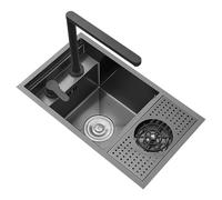 Fregadero De Cocina Oculto Para Barra Fregadero Invisible De Acero Inoxidable Para Caravanas, Fregadero Monoseno Oculto Ideal Para Cocina, Barra O Isla Central(58 * 32 * 22cm)