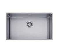 Fregadero de cocina Plados SL7400 de acero inoxidable satinado a una bañera para instalación Sottotop