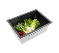 Fregadero de cocina rectangular 55 x 40 x 22 cm/45 x 45 x 22 cm, con agujeros de desbordamiento inteligentes, fregadero de cocina incidente, rendimiento de drenaje mejorado, fregadero de acero