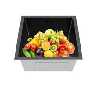 Fregadero de cocina rectangular 55 x 40 x 22 cm/45 x 45 x 22 cm, con agujeros de desbordamiento inteligentes, fregadero de cocina incidente, rendimiento de drenaje mejorado, fregadero de acero