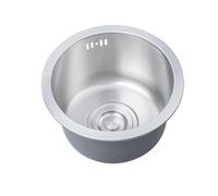 Fregadero de cocina redondo de acero inoxidable 304 grueso para islas y bares, incluye kit de drenaje, diseño moderno y duradero, perfecto para renovar el hogar.