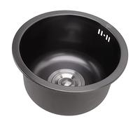 Fregadero de Cocina Redondo de Acero Inoxidable, Un Solo Tanque, Acabado Cepillado, Comercial