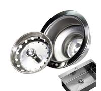 Fregadero de cocina, tapón de acero inoxidable, antiobstrucción, colador con cesta para residuos de alimentos