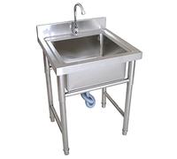 Fregadero de Cocina utilitario, Fregadero Grande de un Solo Seno con Grifo, Fregadero de Cocina Comercial de 1 Compartimento, Acero Inoxidable 304, Independiente, para restaurantes, Lavander