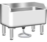 Fregadero de fregona comercial de acero inoxidable, lavabo de montaje en piso resistente para cocina industrial, garaje y lavandería
