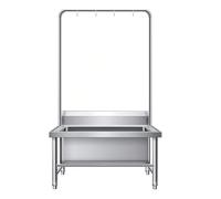 Fregadero de fregona de acero inoxidable, lavabo comercial para el hogar, cocina, jardín y lavandería, estación de lavado de pie para interiores y exteriores