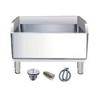 Fregadero de fregona de acero inoxidable - Tina de montaje en suelo para uso doméstico y comercial en cocina, restaurante, garaje
