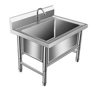 Fregadero de fregona, gran capacidad, montado en el suelo, lavabo de drenaje profundo para cocinas y comedores, multifuncional para limpieza