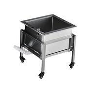 Fregadero de fregona utilitario con ruedas, cubo de fregona de acero inoxidable para sótano, garaje o lavandería