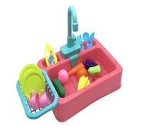 Fregadero de juguete interactivo, mesa para lavavajillas, mesas de agua educativas de 13,78x11,02x9,84 pulgadas con construcción de ABS, fregadero de juegos para niños, mesa de actividades con diseño,