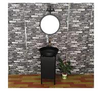 Fregadero de pedestal de baño con espejo, mueble independiente de estilo industrial para baños modernos de hotel y hogar