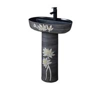 Fregadero de Pedestal Lavabo de pedestal arte creativo retro, lavabo pie integrado, for patio exterior, balcón