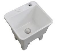 Fregadero de piso comercial, lavabo de pie para el hogar, baño, balcón y uso al aire libre, bañera de lavandería multiusos para patios (blanco)