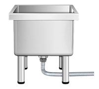 Fregadero de piso de acero inoxidable con agujeros de drenaje ideal para uso en casa, hotel, bar, 50 cm, fregadero de fregona