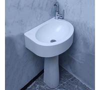 Fregadero de plástico de pie, moderno recipiente de baño con grifo y kit de drenaje, ideal para garaje, jardín y uso al aire libre