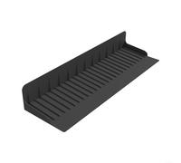Fregadero de silicona para protector de bordes, encimera de cocina y baño tapete de secado, protección contra virutas de encimera de granito con pendiente de grado para un drenaje rápido, (negro)