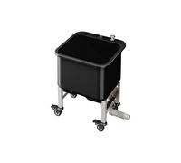 Fregadero de suelo de gran capacidad, de plástico, fácil de vaciar y limpiar, para sótano, color negro, tamaño pequeño, ideal para casa, garaje, taller