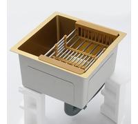 Fregadero De Un Solo Cuenco De Acero Inoxidable Para Cocinas Pequeñas Y Bares - Diseño Redondo, Instalación Bajo Encimera O Empotrada, Tamaño Compacto Para Espacios Pequeños(45x45cm)