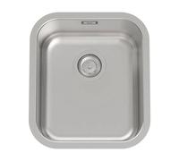 Fregadero de una cubeta con un diseño rectangular en acabado color cromo Porto Roca - Sin accesorios / Sin sifón