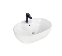 Fregadero del Baño Lavabo artístico ovalado de gran tamaño, sencillo, con un solo orificio, for el hogar, balcón, baño, lavabo cerámica sobre encimera