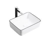 Fregadero del Baño Lavabo de cerámica Simple, lavabo cuadrado con encimera artística, for baño, cuenco for lavar