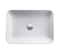 Fregadero Duravit Cape Cod, 550x400 mm, sin banco con agujero para grifo, sin rebosadero, 2347553200, Color: Color interior blanco seda mate, Color exterior blanco seda mate