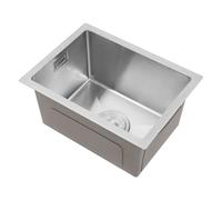 Fregadero empotrable de acero inoxidable, 30 x 40 x 20 cm, moderno, 1 lavabo rectangular, fregadero de acero inoxidable, pequeño (plata)