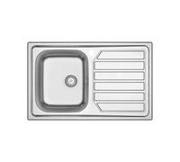 Fregadero empotrado de acero mod. LS04 80 x 50 cm 80 escurridor derecho