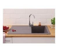 Respekta Cleveland - Fregadero de minerales (1 lavabo empotrable, 86 x 50 cm, apto para armarios bajos a partir de 50 cm de ancho)