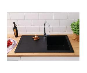 Fregadero encastrable Cleveland (86 x 50 cm, Negro)