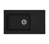 Fregadero encastrable Denver (86 x 50 cm, Negro, Número de cubetas: 1 ud.)