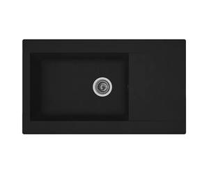 Fregadero encastrable Denver (86 x 50 cm, Negro, Número de cubetas: 1 ud.)