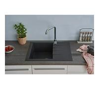 Respekta Houston Mineralite - Fregadero empotrable (1 lavabo mineral, 62 x 50 cm, apto para armarios bajos a partir de 50 cm de ancho)