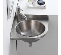 Fregadero esquinero de acero inoxidable con escurridor y grifo, lavabo de mano independiente para cocina, baño y lavandería