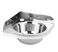 Fregadero esquinero de montaje en pared, lavabo individual que ahorra espacio para baño y uso comercial