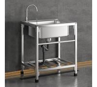 Fregadero Exterior Jardín Comercial, Portátil Con Grifo - Pie Libre, Fácil De Instalar para Cocina, Restaurante, Garaje (Tamaño: 52x38cm)