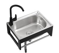fregadero, Grifo de baño flotante un solo seno, lavabo for habitación, garaje, sótano, bañera exterior e interior(48x35x21cm)