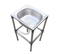 Fregadero independiente acero inoxidable solo tazón cocina restaurante - Fregadero para exteriores, preparación servicios y Lavabo mano,tina lavado Estación manos portátil Banco trabajo