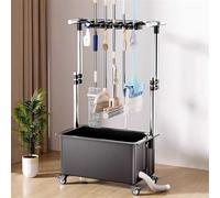 Fregadero independiente con lavabo profundo, altura ajustable, organizador móvil con ruedas para lavandería, patio trasero, garaje