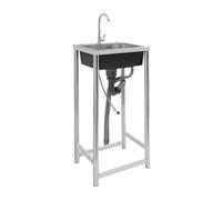 Fregadero independiente de acero inoxidable, fregadero de acero inoxidable, fregadero de cocina con grifo y dispositivo de drenaje para restaurante, lavandería, garaje, exterior