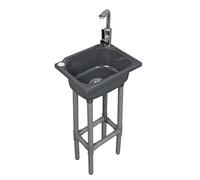 Fregadero independiente de un solo cuenco, fregadero de cocina montado en la pared de 15.1 x 11.2 pulgadas con agujero para grifo de 1.25 pulgadas, fregaderos de plástico para el hogar, restaurante