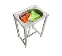 Fregadero individual de acero inoxidable for el hogar con soporte, tipo de suelo, adecuado for cocinas y balcones, fácil de instalar.(45 * 39 * 75cm)