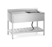 Fregadero industrial - 1 cubeta - acero inoxidable - 120 x 60 cm | Royal Catering