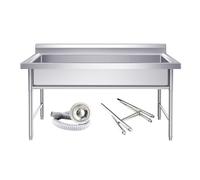 Fregadero Industrial Fregadero Exterior Fregadero Camper Cocina Comercial Fregadero, Cocina Independiente, de Acero Inoxidable 304, for Taller Granja Catering(100 * 80 * 60cm/39 * 32 * 24in)