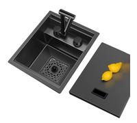 Fregadero Invisible De Acero Inoxidable Con Grifo/tapa, De Una Sola Ranura - Lavabo De Encimera Para Cocina Bar, Caravana Exterior Cafetería Hotel Para Lavar Verduras A Mano(Sink+faucet B,40*54*22cm)