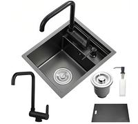 Fregadero Invisible - Fregadero De Cocina Negro De 30/35 Cm, Acero Inoxidable 304, Con Grifo Abatible Para Cocina Y Bar(30 * 45CM)